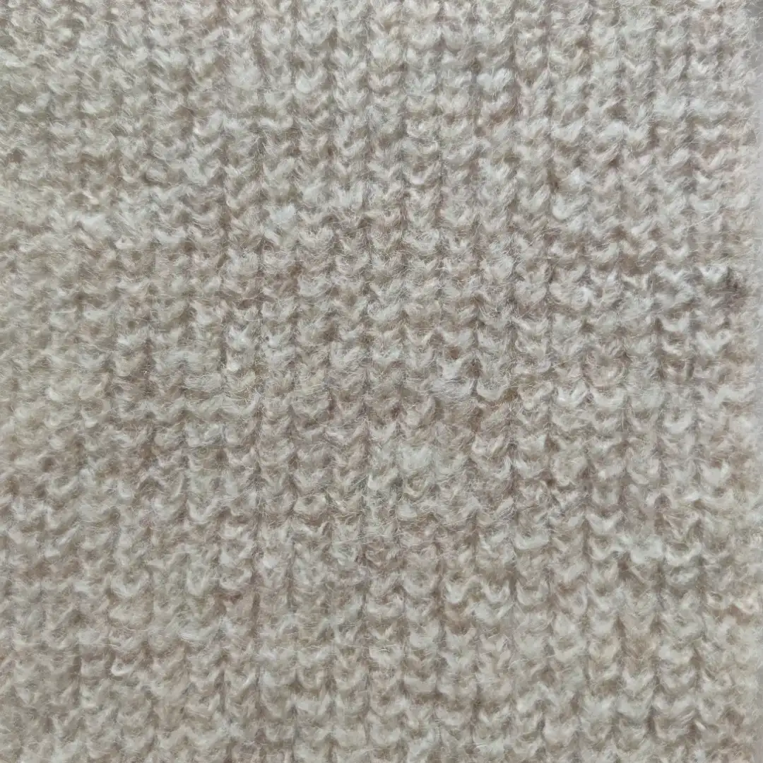 China Yarn for Half-Zipper Cardigan (Sweater),Knitted Jacket (Sweater),Knitted Trousers (Sweater) Mossy Yarn Fancy Yarn Recycled Acrylic RWS Wool Recycled Polyester Alpaca Spandex light beige color buy from China wholesaler bulk order at wholesale price free worldwide shipping Alibaba