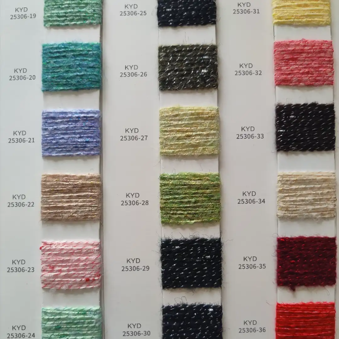 China Yarn for Open Cardigan (Sweater),Hoodie  (Sweater),Round Neck Pullover (Sweater) Mossy Yarn Fancy Yarn Recycled Polyester RWS Wool Lurex Recycled Nylon 酒红 color buy from China wholesaler bulk order at wholesale price free worldwide shipping Alibaba