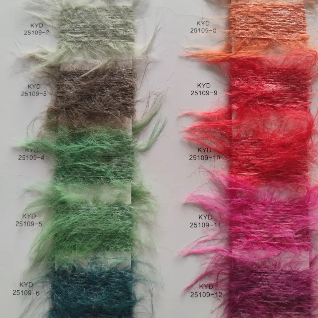 China Yarn for Sweaters Feather Yarn Fancy Yarn Recycled Nylon Polyamide Polyester 玫红白 color buy from China wholesaler bulk order at wholesale price free worldwide shipping Alibaba