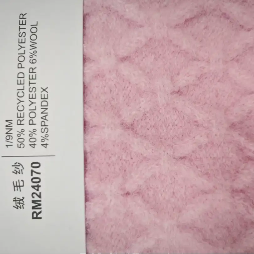 China Yarn  Slub Yarn Fancy Yarn Recycled Polyester Polyester Wool Elastane Pink color buy from China wholesaler bulk order at wholesale price free worldwide shipping Alibaba