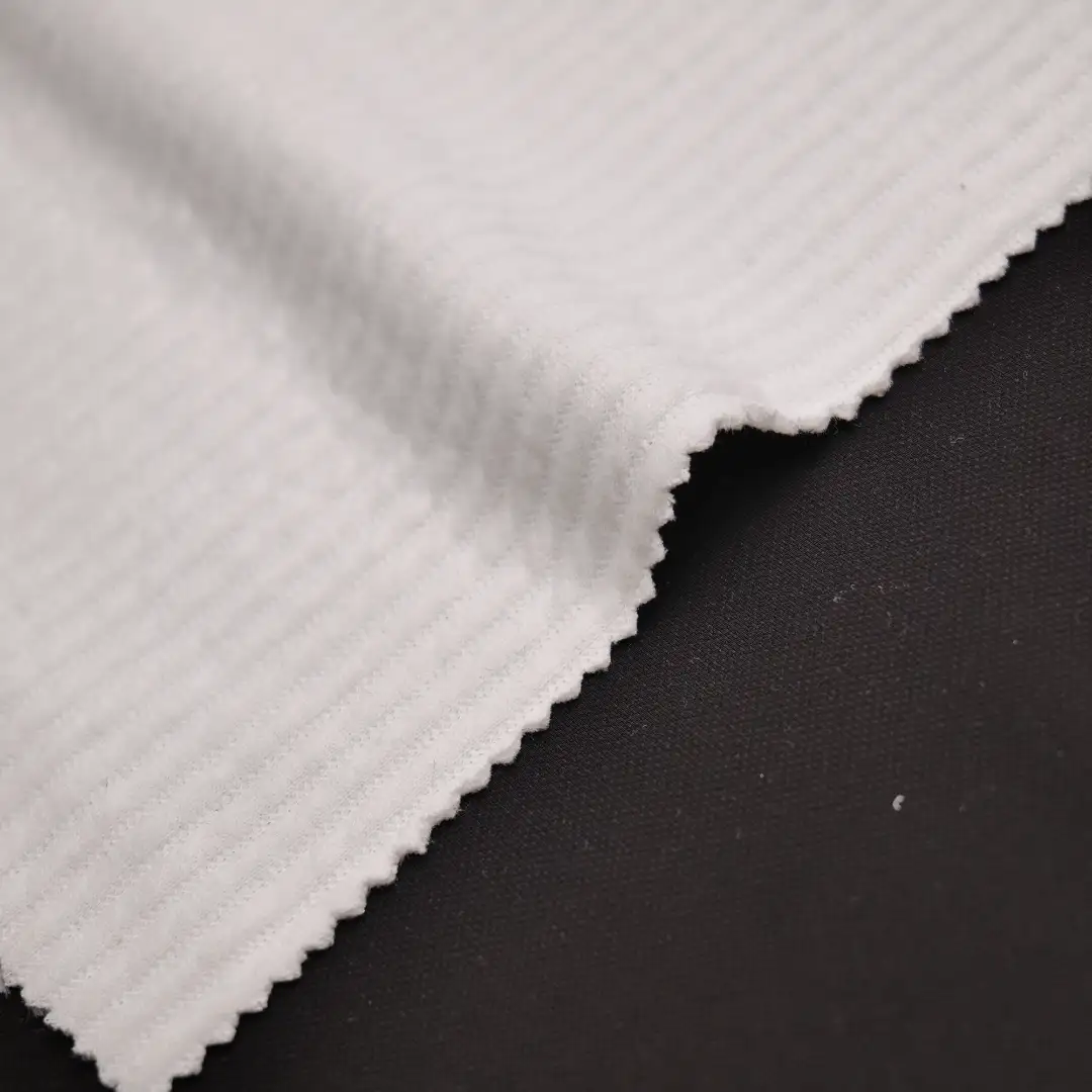 China Fabric for Jackets,Blazer,Bomber jacket Weft Jacquard Knit Fabric Polyester White color buy from China wholesaler bulk order at wholesale price free worldwide shipping Alibaba