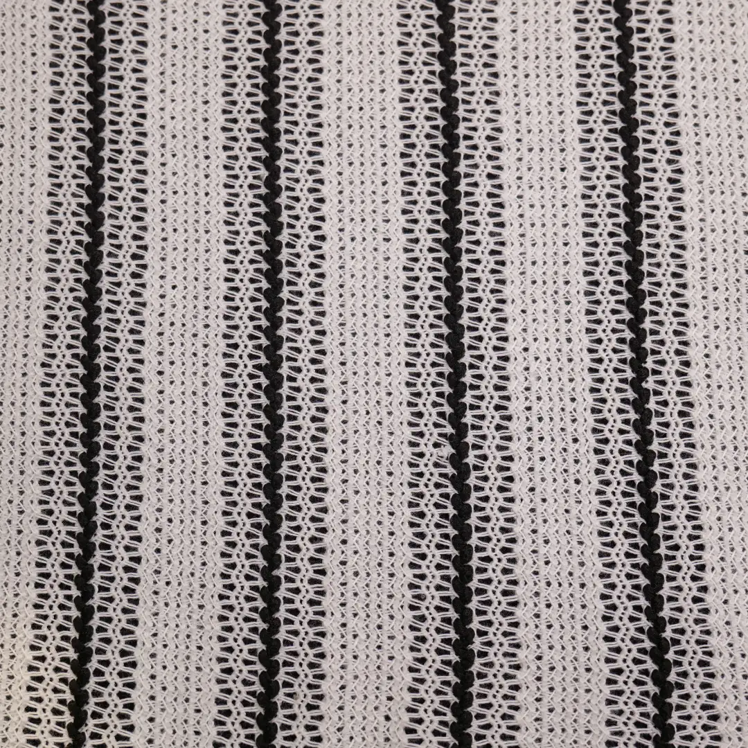 China Fabric for Tank Top,Open Cardigan (Sweater),Dresses (Cardigan Open) (Sweater) Mesh Knit Fabric Polyester Yd-Black/White color buy from China wholesaler bulk order at wholesale price free worldwide shipping Alibaba