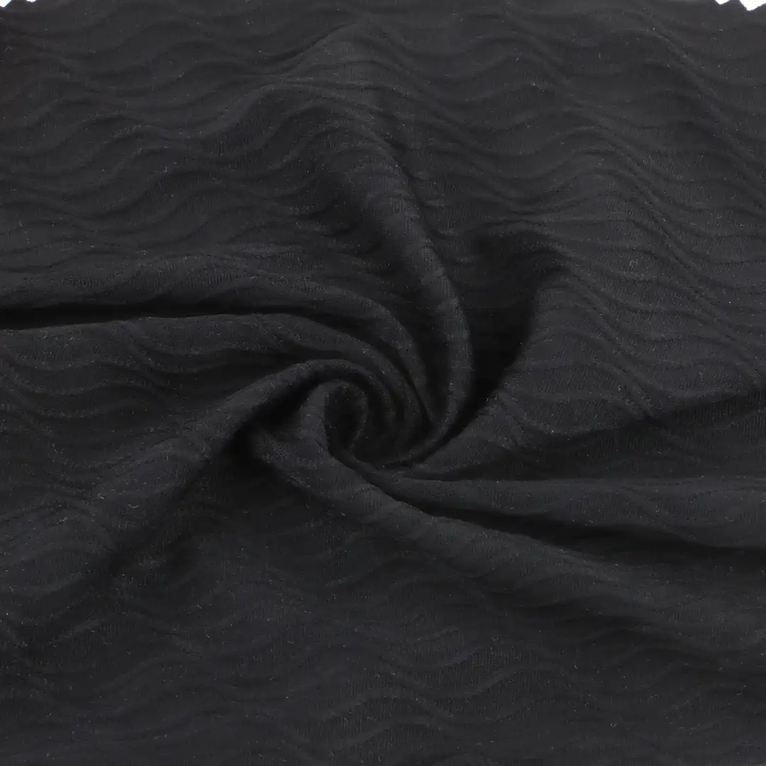 China Fabric for T-Shirt,Polo Shirt,Skirt Weft Jacquard Knit Fabric Nylon Spandex Black color buy from China wholesaler bulk order at wholesale price free worldwide shipping Alibaba