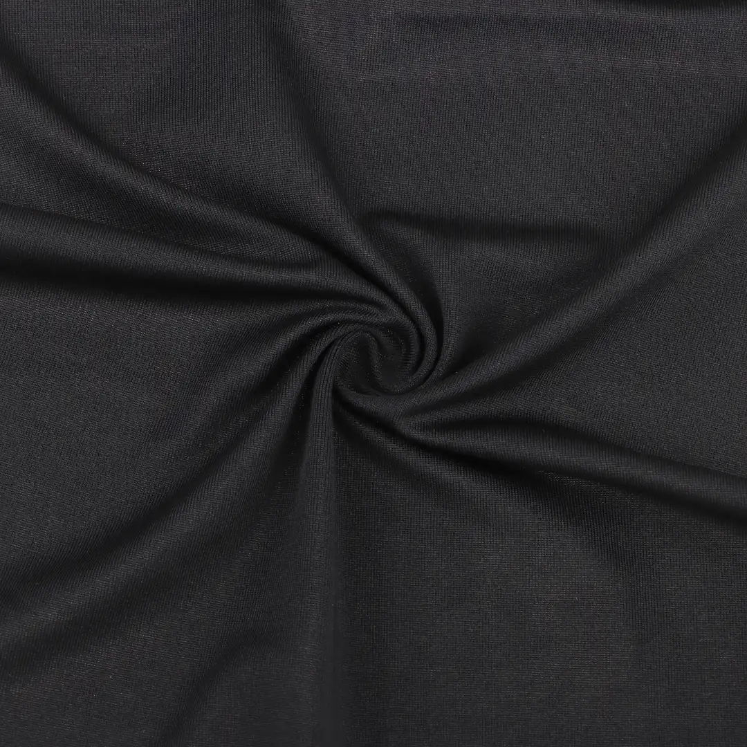 China Fabric for T-Shirt,Polo Shirt Single Jersey Knit Fabric Polyester Spandex Black color buy from China wholesaler bulk order at wholesale price free worldwide shipping Alibaba