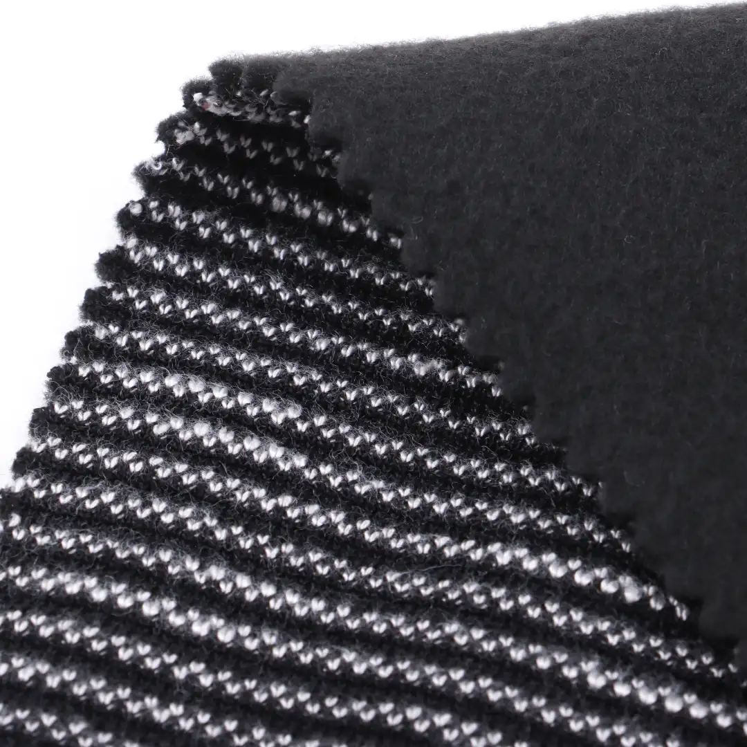 China Fabric  Weft Jacquard Knit Fabric Polyester Viscose Spandex BLACK/WHITE color buy from China wholesaler bulk order at wholesale price free worldwide shipping Alibaba