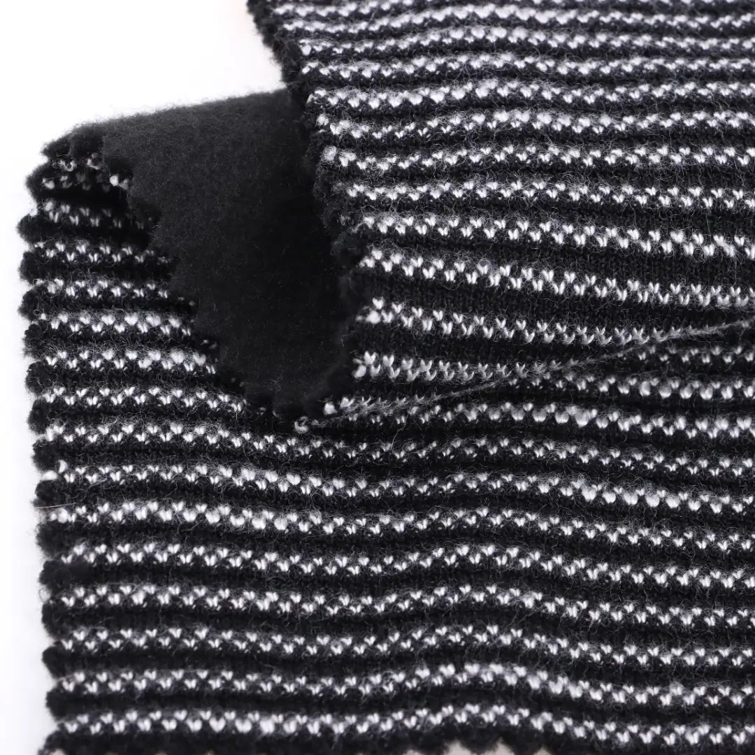 China Fabric  Weft Jacquard Knit Fabric Polyester Viscose Spandex BLACK/WHITE color buy from China wholesaler bulk order at wholesale price free worldwide shipping Alibaba