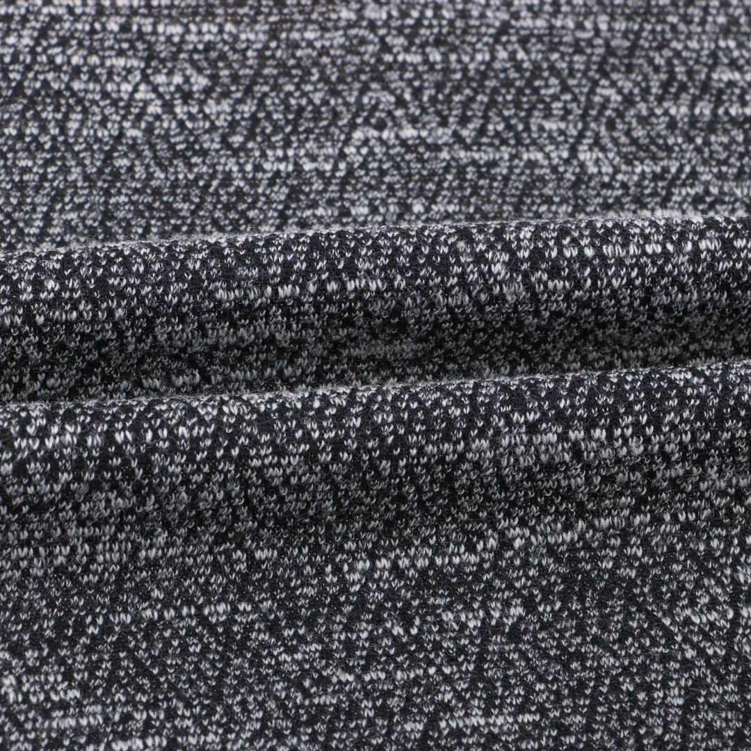 China Fabric  Weft Jacquard Knit Fabric Polyester Viscose BLACK color buy from China wholesaler bulk order at wholesale price free worldwide shipping Alibaba