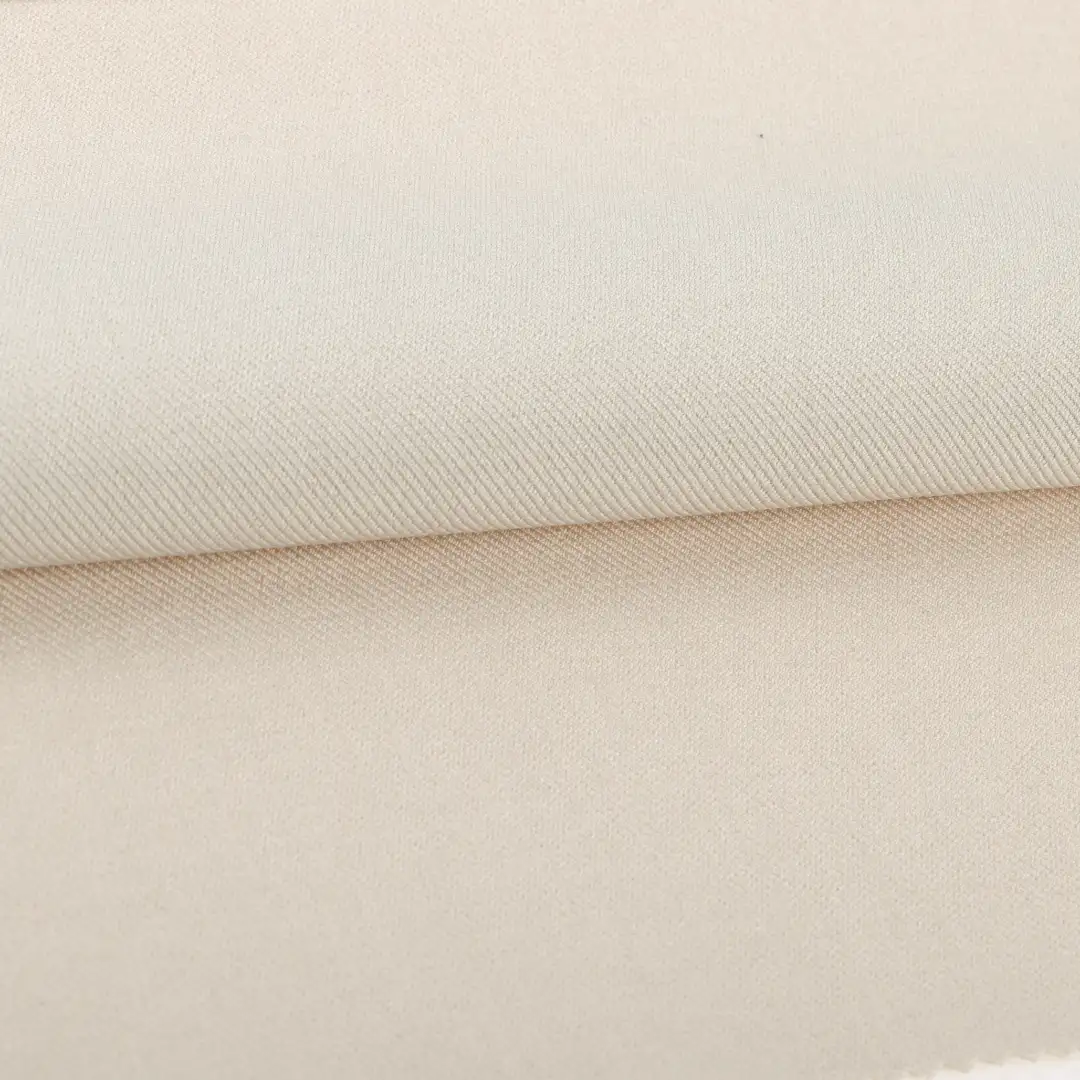 China Fabric  Polyester Twill Lining Fabric Synthetic Woven Fabric Polyester Spandex Light Khaki color buy from China wholesaler bulk order at wholesale price free worldwide shipping Alibaba