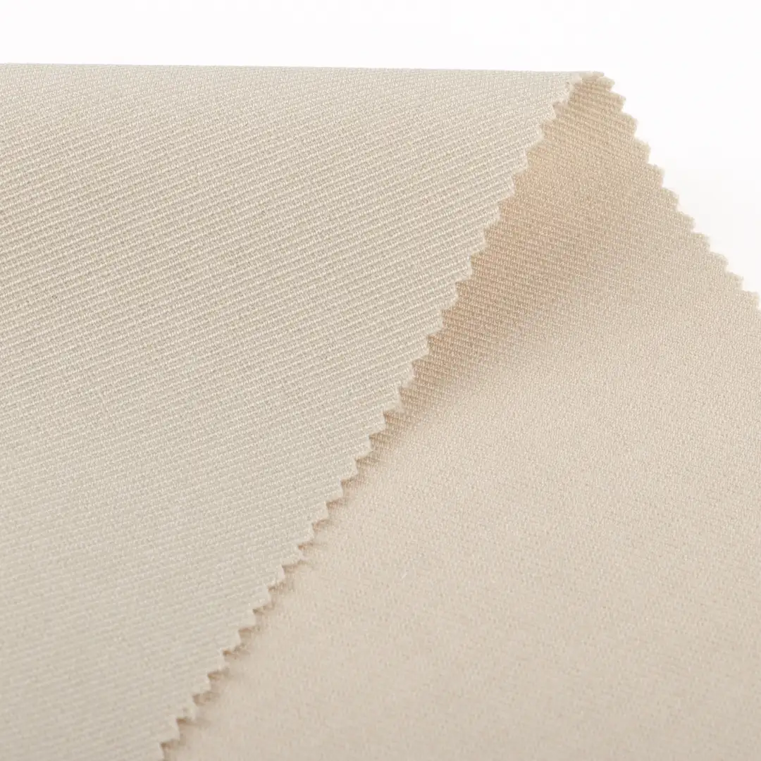 China Fabric  Polyester Twill Lining Fabric Synthetic Woven Fabric Polyester Spandex Light Khaki color buy from China wholesaler bulk order at wholesale price free worldwide shipping Alibaba