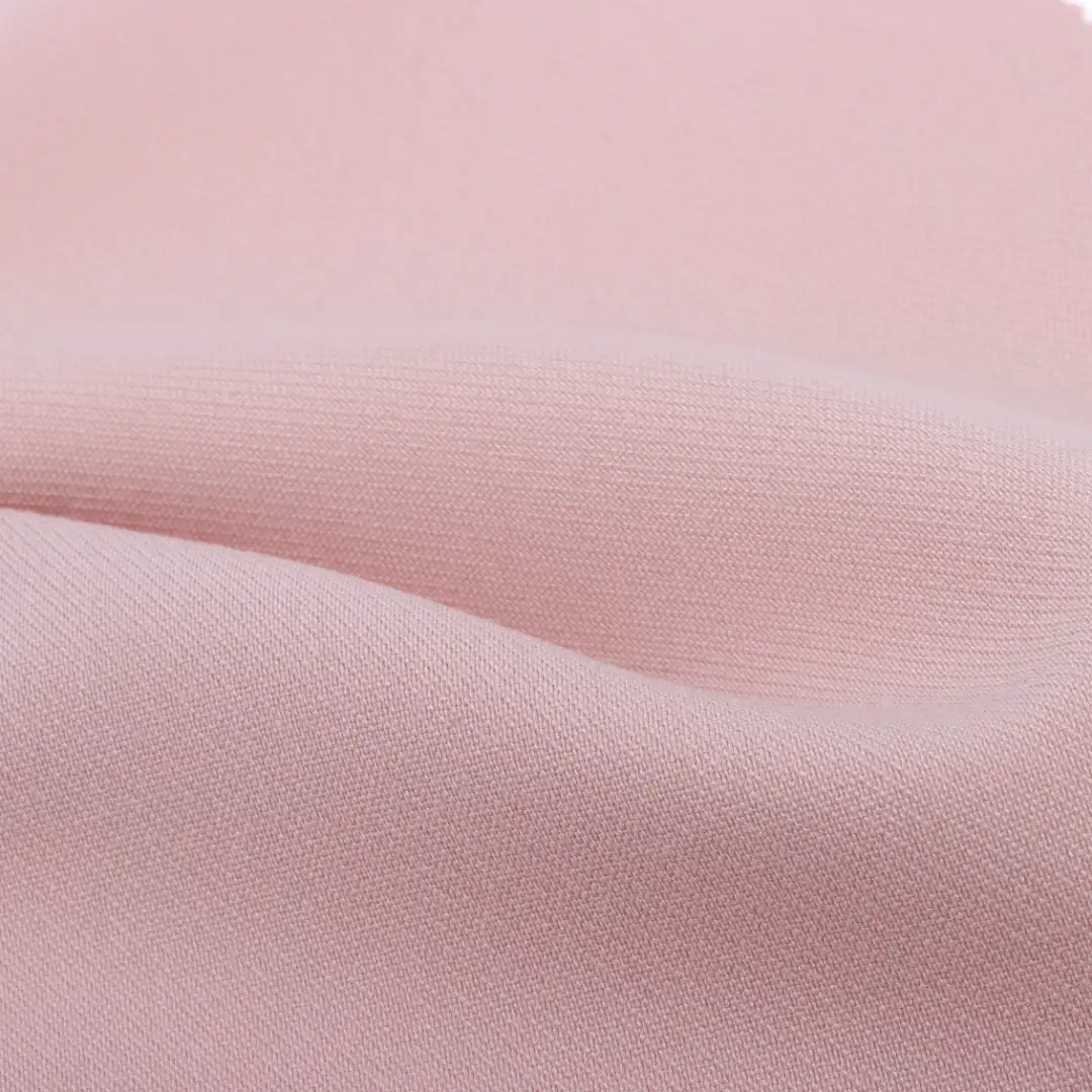 China Fabric  Polyester/Rayon Twill Woven Blended Fabric Polyester Rayon Spandex Pink-14# color buy from China wholesaler bulk order at wholesale price free worldwide shipping Alibaba