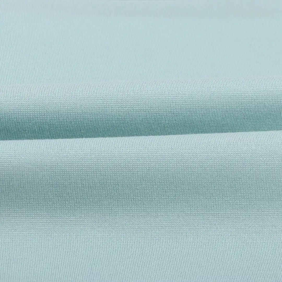 China Fabric  Ponte Roma Knit Fabric Rayon Nylon Spandex Cyan color buy from China wholesaler bulk order at wholesale price free worldwide shipping Alibaba