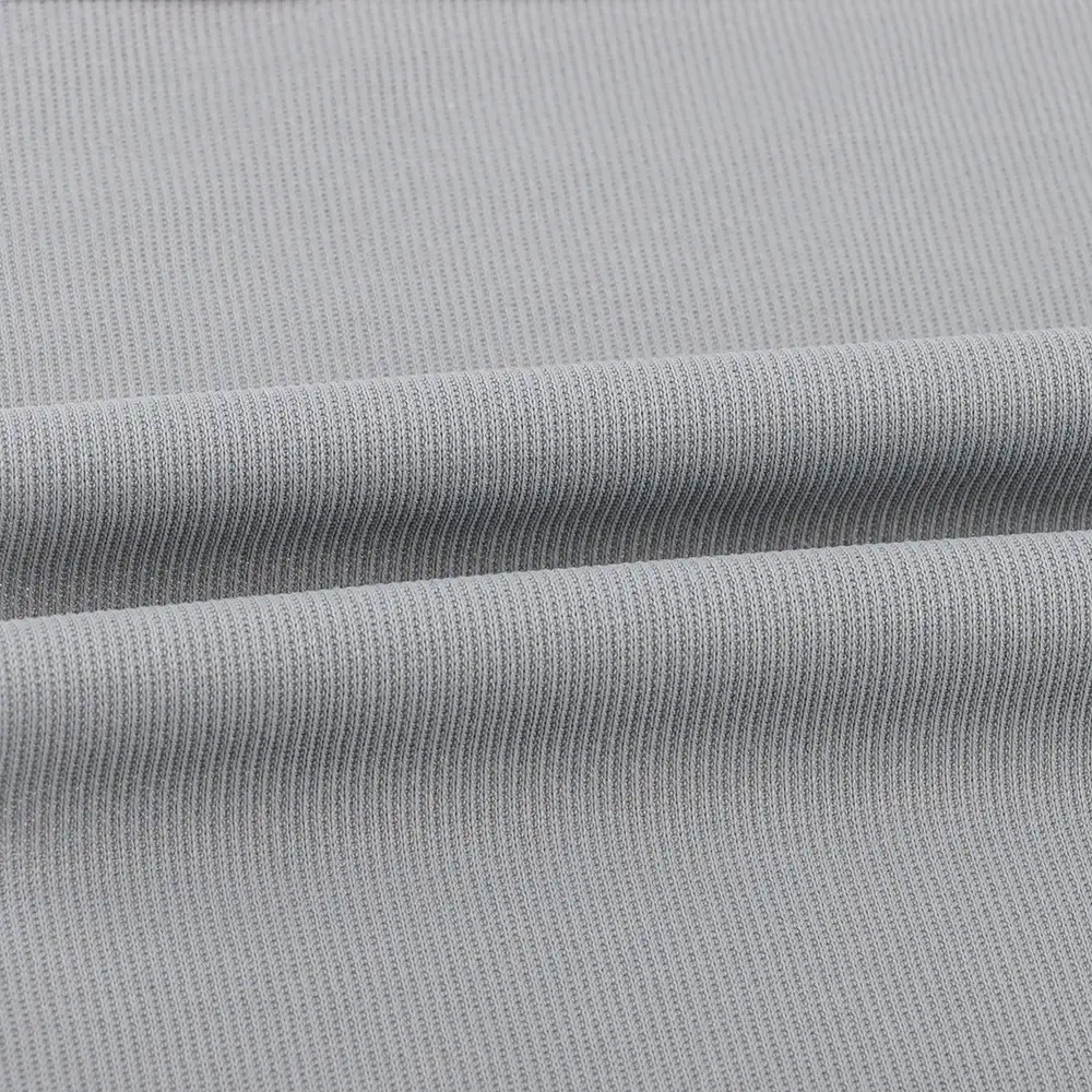 China Fabric for Tank Top,Crop Top,Hoodie Rib Knit Fabric Polyester GREY color buy from China wholesaler bulk order at wholesale price free worldwide shipping Alibaba