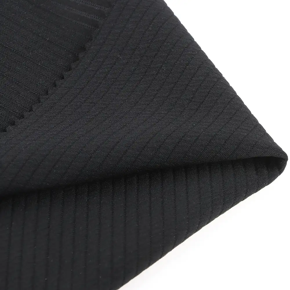 China Fabric for Blazer,Overcoat Ottoman Knit Fabric Polyester Spandex BLACK color buy from China wholesaler bulk order at wholesale price free worldwide shipping Alibaba