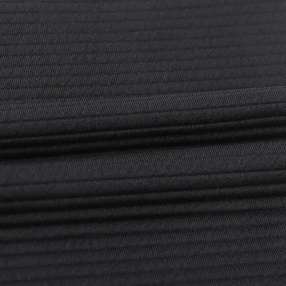 China Fabric for Blazer Ottoman Knit Fabric Polyester Elastane black color buy from China wholesaler bulk order at wholesale price free worldwide shipping Alibaba