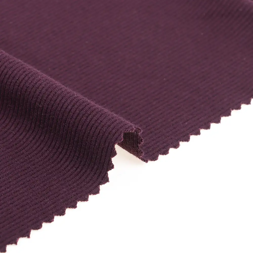 China Fabric for T-Shirt Rib Knit Fabric Polyester Rayon Elastane violet color buy from China wholesaler bulk order at wholesale price free worldwide shipping Alibaba