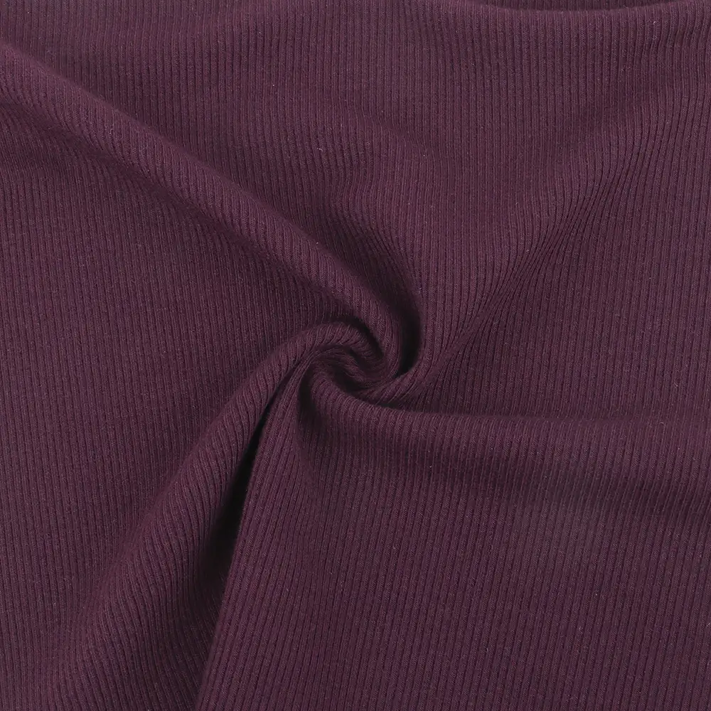 China Fabric for T-Shirt Rib Knit Fabric Polyester Rayon Elastane violet color buy from China wholesaler bulk order at wholesale price free worldwide shipping Alibaba