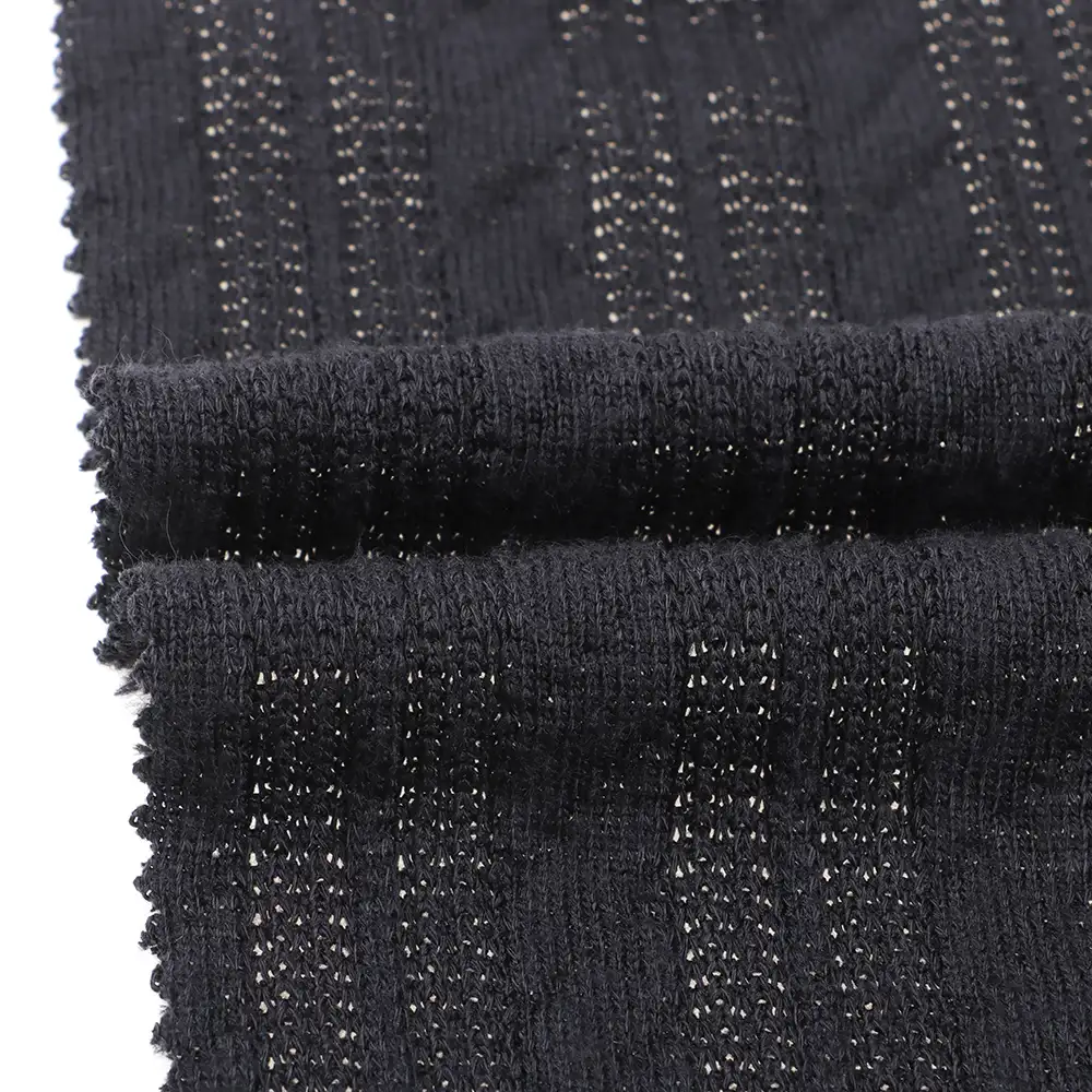 China Fabric for Blouse Weft Jacquard Knit Fabric Polyester Elastane black color buy from China wholesaler bulk order at wholesale price free worldwide shipping Alibaba