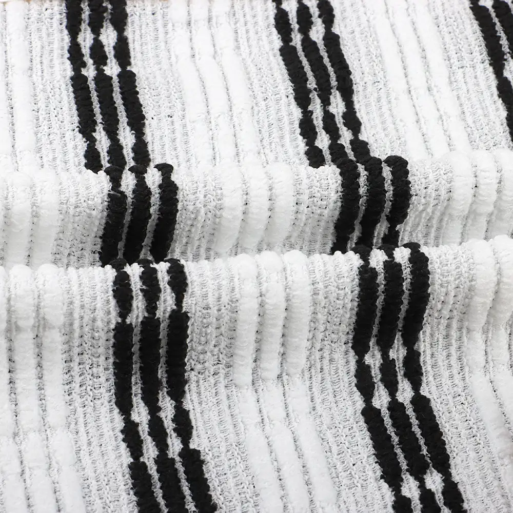 China Fabric for Blouse Lace Knit Fabric Polyester Elastane black/white color buy from China wholesaler bulk order at wholesale price free worldwide shipping Alibaba