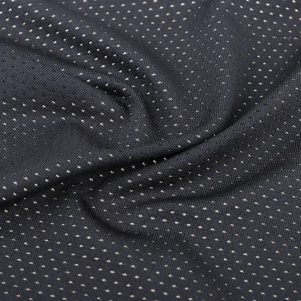 China Fabric for T-Shirt Mesh Knit Fabric Polyester Elastane black color buy from China wholesaler bulk order at wholesale price free worldwide shipping Alibaba