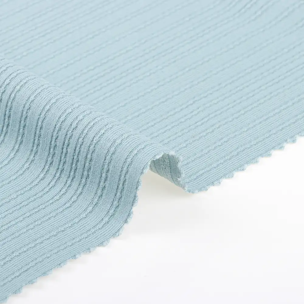 China Fabric for T-Shirt Weft Jacquard Knit Fabric Acrylic Elastane green color buy from China wholesaler bulk order at wholesale price free worldwide shipping Alibaba