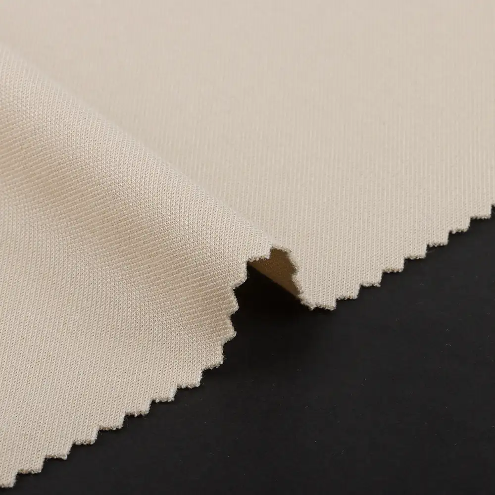 China Fabric for T-Shirt Single Jersey Knit Fabric Rayon Polyester off-white color buy from China wholesaler bulk order at wholesale price free worldwide shipping Alibaba