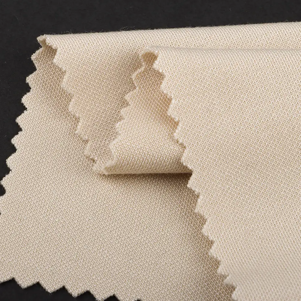 China Fabric for T-Shirt Single Jersey Knit Fabric Rayon Polyester off-white color buy from China wholesaler bulk order at wholesale price free worldwide shipping Alibaba