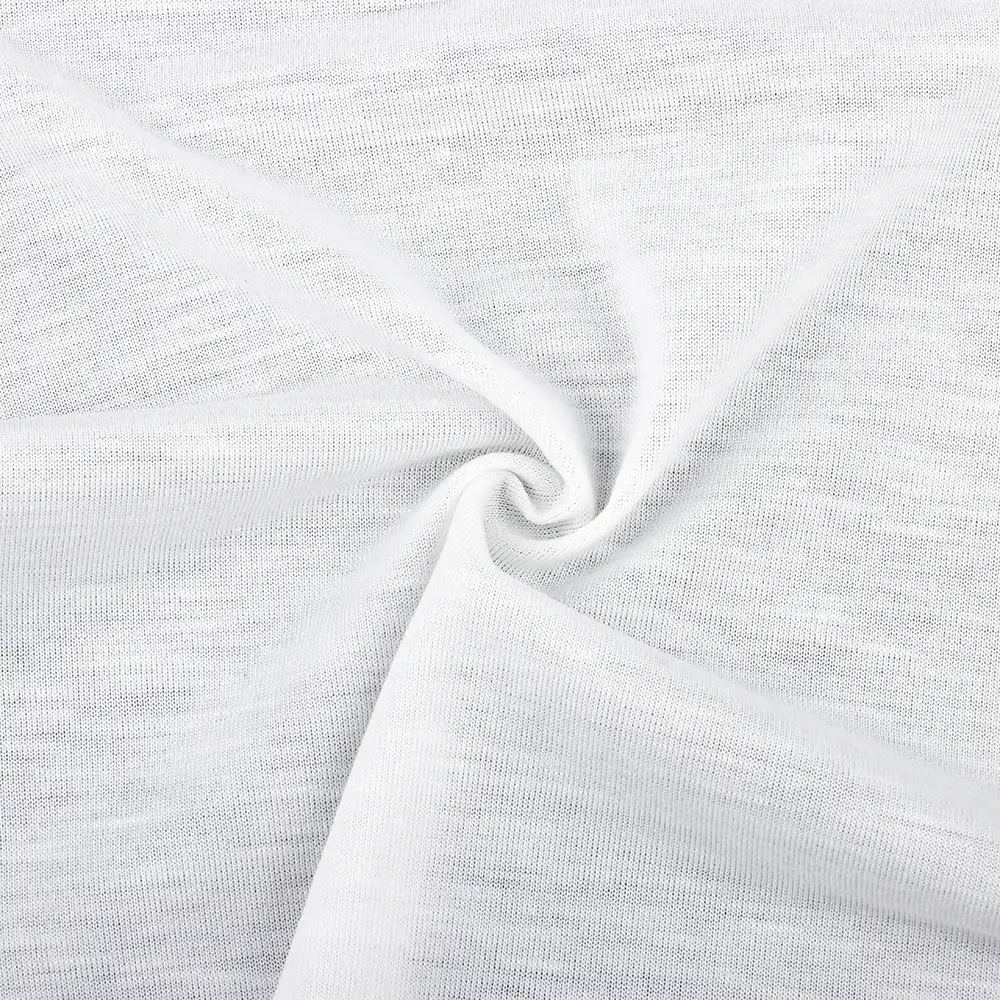 China Fabric for T-Shirt Single Jersey Knit Fabric Polyester Rayon Elastane white color buy from China wholesaler bulk order at wholesale price free worldwide shipping Alibaba