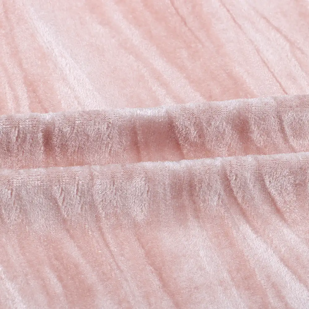 China Fabric for Pants Velvet Knit Fabric Polyester Spandex PINK color buy from China wholesaler bulk order at wholesale price free worldwide shipping Alibaba