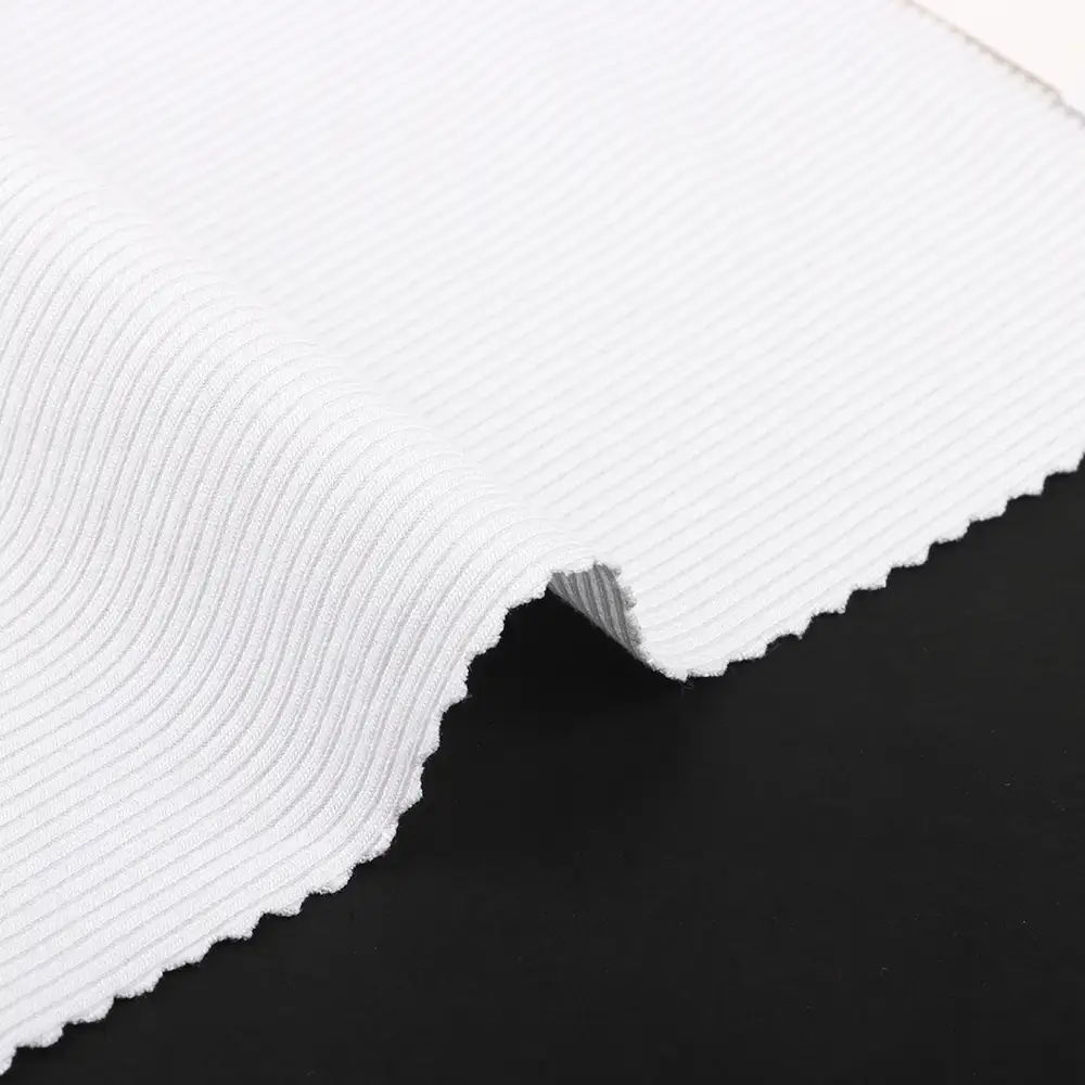 China Fabric for T-Shirt Rib Knit Fabric Rayon Elastane white color buy from China wholesaler bulk order at wholesale price free worldwide shipping Alibaba