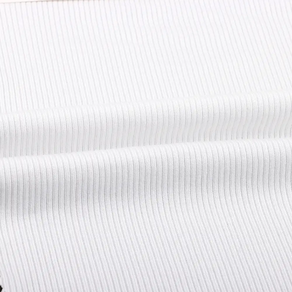 China Fabric for T-Shirt Rib Knit Fabric Rayon Elastane white color buy from China wholesaler bulk order at wholesale price free worldwide shipping Alibaba