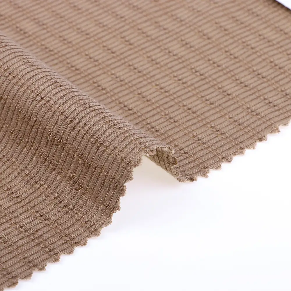 China Fabric for T-Shirt Rib Knit Fabric Polyester Cotton Elastane coffee color color buy from China wholesaler bulk order at wholesale price free worldwide shipping Alibaba