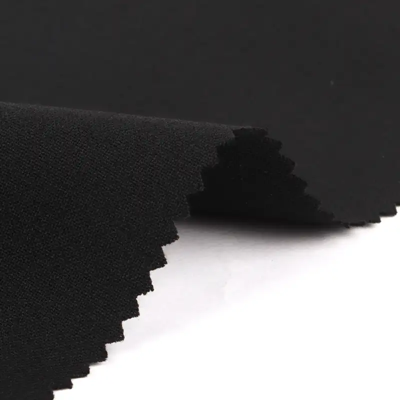 China Fabric  Polyester/Rayon Plain Woven Blended Fabric Polyester Rayon Spandex Black color buy from China wholesaler bulk order at wholesale price free worldwide shipping Alibaba