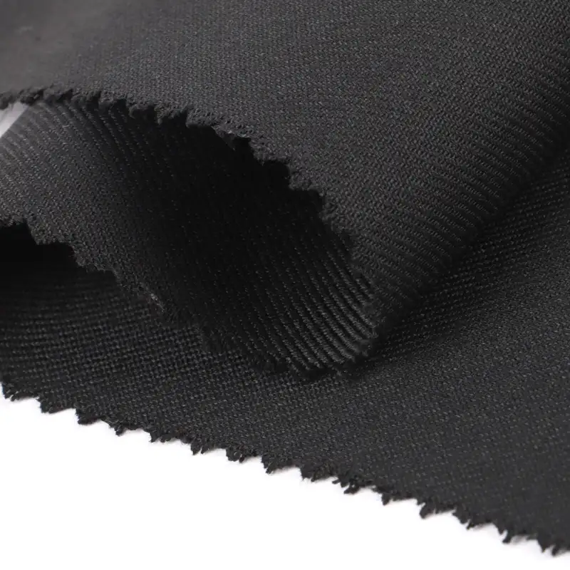 China Fabric  Polyester/Rayon Plain Woven Blended Fabric Polyester Rayon Spandex Black color buy from China wholesaler bulk order at wholesale price free worldwide shipping Alibaba