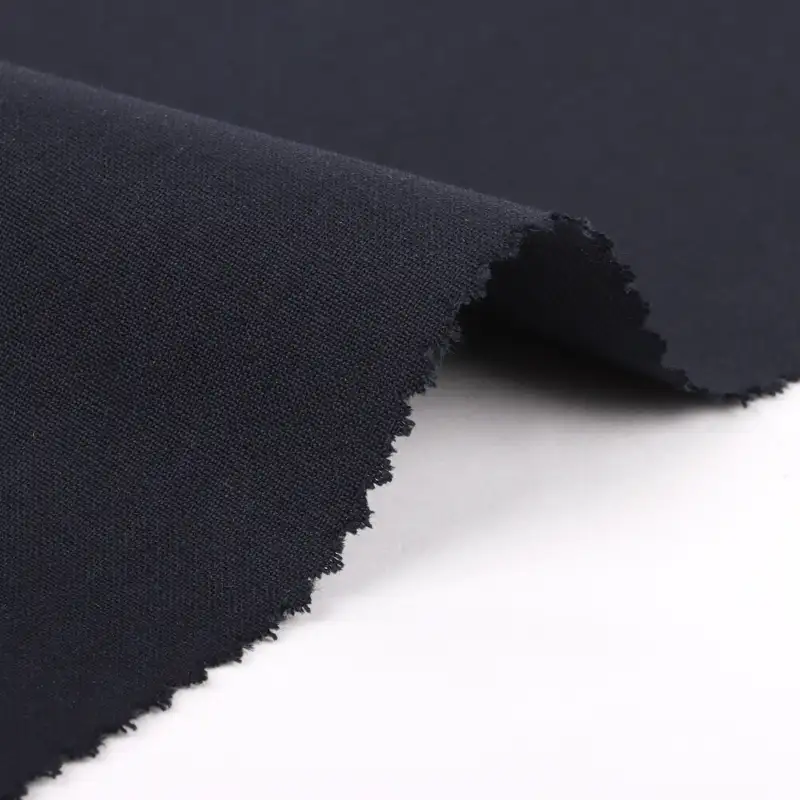 China Fabric  Polyester/Rayon Plain Woven Blended Fabric Polyester Rayon Spandex Dark Navy color buy from China wholesaler bulk order at wholesale price free worldwide shipping Alibaba