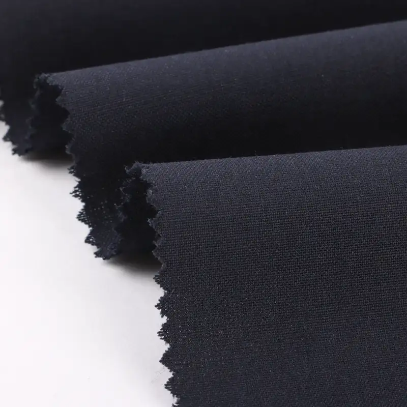 China Fabric  Polyester/Rayon Plain Woven Blended Fabric Polyester Rayon Spandex Dark Navy color buy from China wholesaler bulk order at wholesale price free worldwide shipping Alibaba