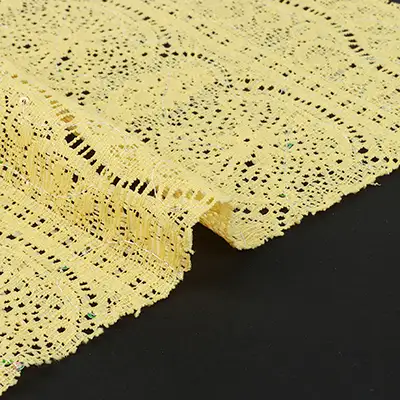 China Fabric  Lace Knit Fabric Yellow color buy in China wholesaler bulk order at wholesale price free worldwide shipping Alibaba