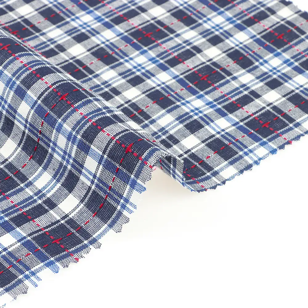 China Fabric for Blouse,Skirt,Crop Top Cotton Poplin Natural Woven Fabric Cotton Polyester Blue and white color buy from China wholesaler bulk order at wholesale price free worldwide shipping Alibaba