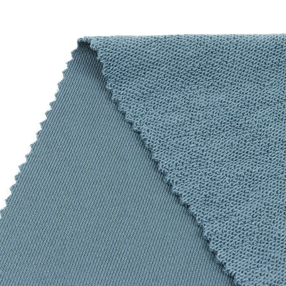 China Fabric  French Terry Knit Fabric Polyester Cotton Blue color buy from China wholesaler bulk order at wholesale price free worldwide shipping Alibaba