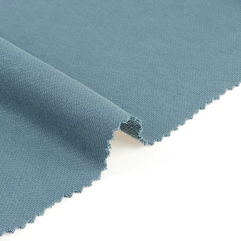 China Fabric  French Terry Knit Fabric Polyester Cotton Blue color buy from China wholesaler bulk order at wholesale price free worldwide shipping Alibaba