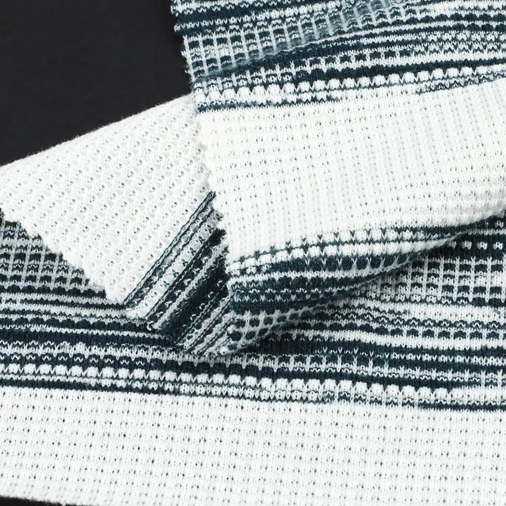 China Fabric for Loungewear,Pajamas,Hoodie Waffle Knit Fabric Polyester Cotton Green and white color buy from China wholesaler bulk order at wholesale price free worldwide shipping Alibaba