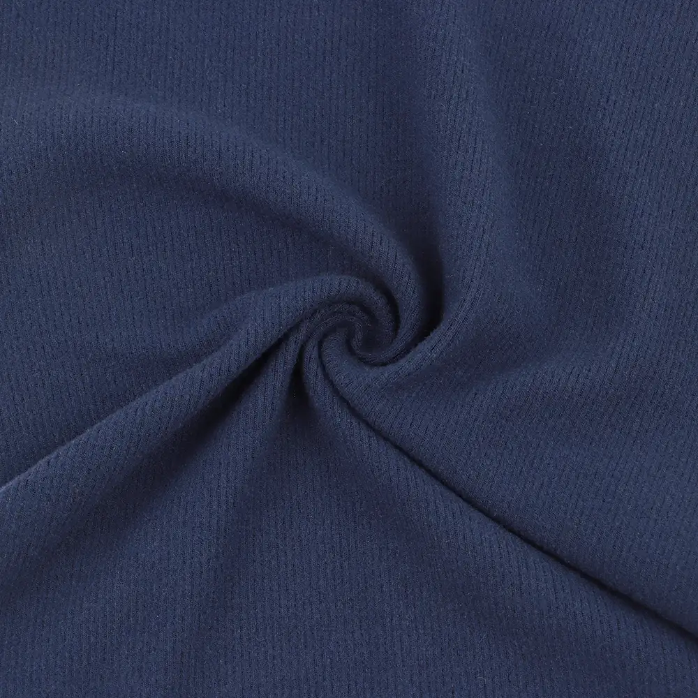 China Fabric for Crop Top,Hoodie,Tank Top Rib Knit Fabric Rayon Acrylic Spandex Blue color buy from China wholesaler bulk order at wholesale price free worldwide shipping Alibaba