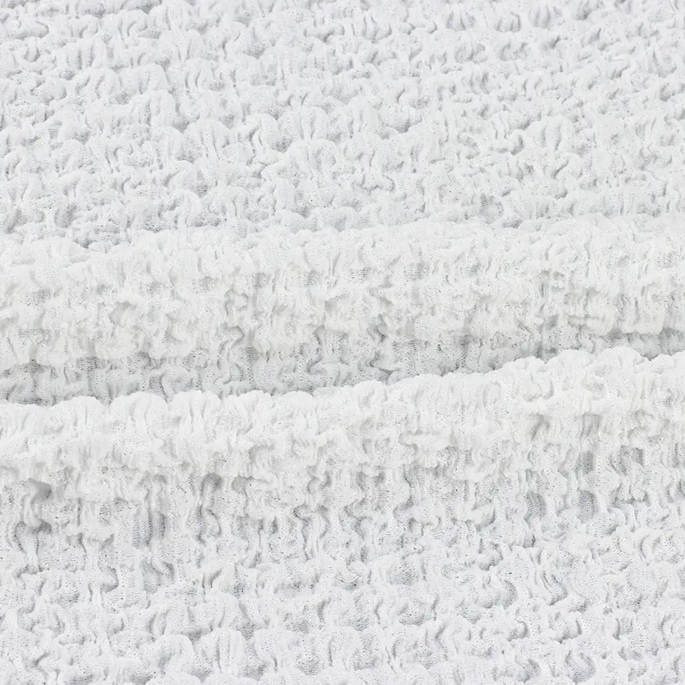 China Fabric  Hacci Knit Fabric Polyester Spandex White color buy from China wholesaler bulk order at wholesale price free worldwide shipping Alibaba