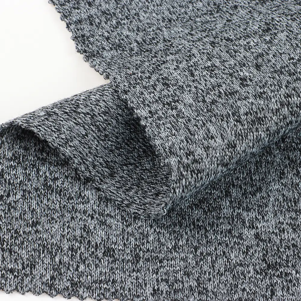 China Fabric  Hacci Knit Fabric Polyester Rayon Spandex Grey color buy from China wholesaler bulk order at wholesale price free worldwide shipping Alibaba