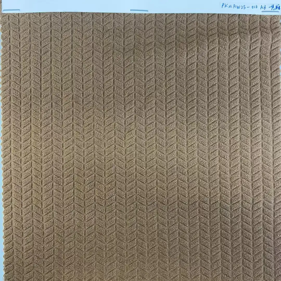 China Fabric  Weft Jacquard Knit Fabric caramel color buy in China wholesaler bulk order at wholesale price free worldwide shipping Alibaba