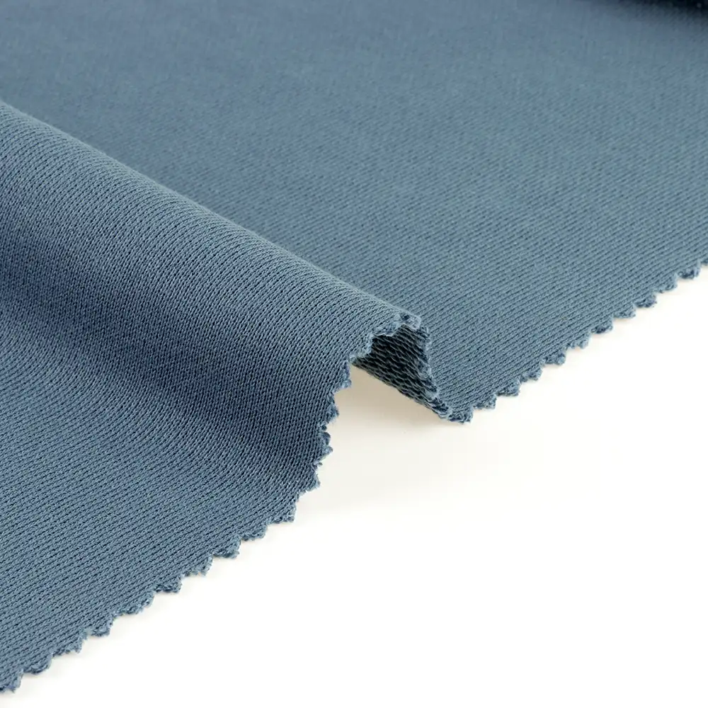 China Fabric  French Terry Knit Fabric Cotton Polyester Blue color buy from China wholesaler bulk order at wholesale price free worldwide shipping Alibaba