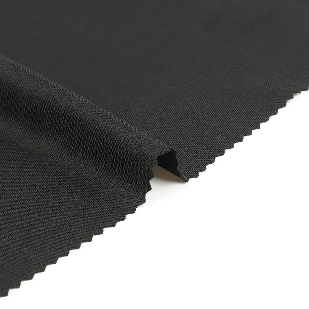 China Fabric  Single Jersey Knit Fabric Polyester Spandex Black color buy from China wholesaler bulk order at wholesale price free worldwide shipping Alibaba