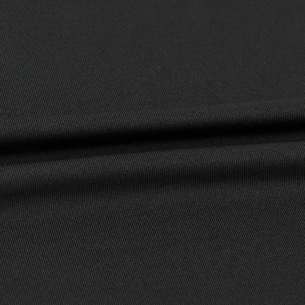 China Fabric  Single Jersey Knit Fabric Polyester Spandex Black color buy from China wholesaler bulk order at wholesale price free worldwide shipping Alibaba