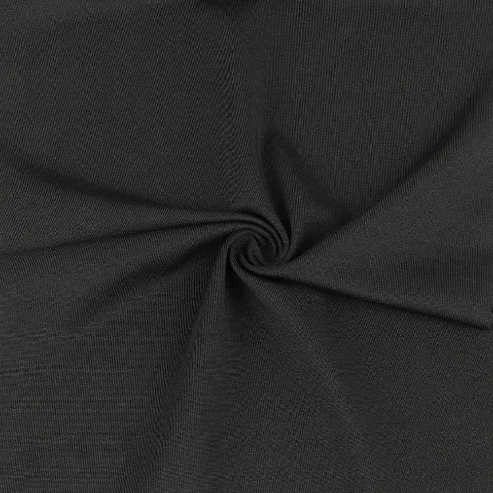 China Fabric  Single Jersey Knit Fabric Polyester Spandex Black color buy from China wholesaler bulk order at wholesale price free worldwide shipping Alibaba