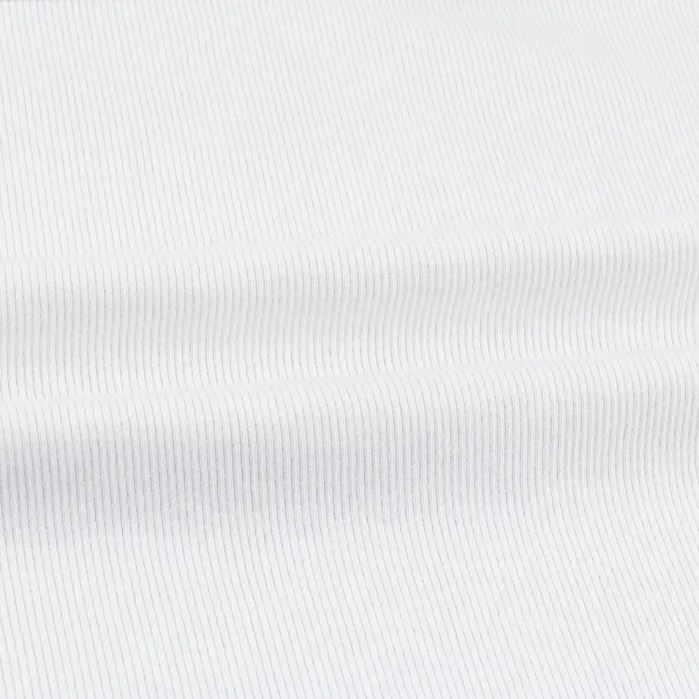 China Fabric for Crop Top,Hoodie,Tank Top Rib Knit Fabric Cotton Spandex White color buy from China wholesaler bulk order at wholesale price free worldwide shipping Alibaba