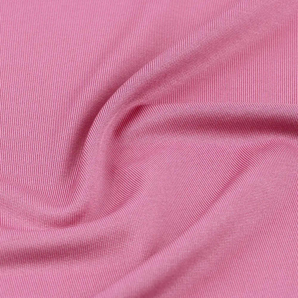 China Fabric for T-Shirt,Pajamas,Loungewear,Yoga Pants,Tracksuits Single Jersey Knit Fabric Polyester Spandex Pink color buy from China wholesaler bulk order at wholesale price free worldwide shipping Alibaba